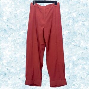 Nine West MERLOT MST Pintuck Linen Pants •NWT • 20" waist 15" rise  26.5 inseam